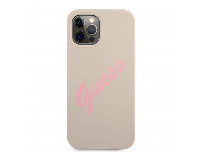 Silicone Vintage Pink Script Zadní Kryt pro iPhone 12 Pro Max 6.7 Grey