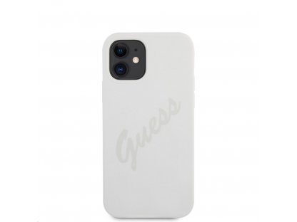 Silicone Vintage White Script Zadní Kryt pro iPhone 12 mini 5.4 Black