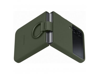 Silikonový kryt pro Samsung Galaxy Z Flip 4 s visačkou - khaki