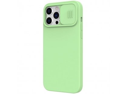 Silky Magnetic Silikonový zadní kryt s krytkou fotoaparátu telefonu pro iPhone 13 Pro Max Mint zelený