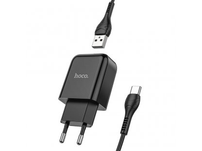 Síťová nabíječka USB + 2A kabel typu USB-C N2 Vigour černá