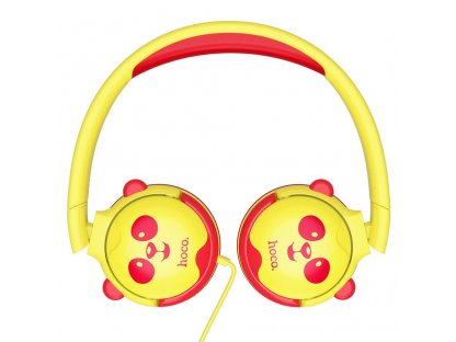 Sluchátka na uši drátová pro děti Jack 3,5 mm W31 žlutá