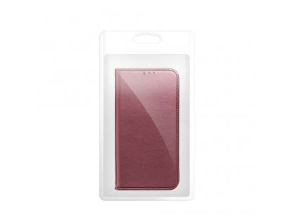 Smart Magneto book case for MOTOROLA G14 burgundy