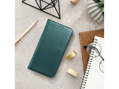 Pouzdro typu kniha Smart Magneto pro OPPO A58 - tmavě zelené