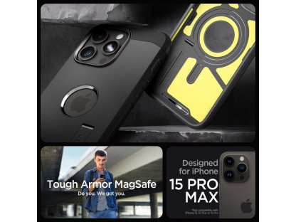 KRYT SPIGEN TOUGH ARMOR MAGSAFE PRO IPHONE 15 PRO MAX - ČERNÝ