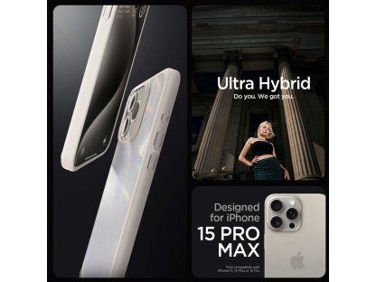 Kryt SPIGEN Ultra Hybrid pro IPHONE 15 PRO - světle šedý