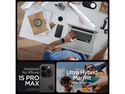 Kryt SPIGEN ULTRA HYBRID MAGSAFE pro IPHONE 15 PRO MAX - černý