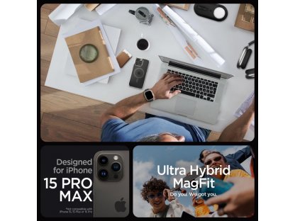 Kryt SPIGEN ULTRA HYBRID MAGSAFE pro IPHONE 15 PRO MAX - grafit