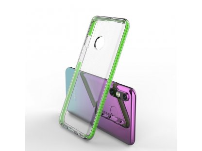 Spring Case gelové pouzdro s barevným rámem Huawei P30 Lite tmavě růžové