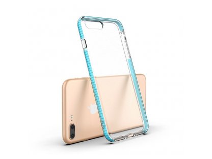 Spring Case gelové pouzdro s barevným rámem iPhone 8 Plus / iPhone 7 Plus tmavě růžové