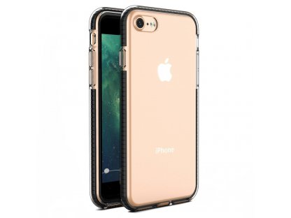 Spring Case gelové pouzdro s barevným rámem iPhone SE 2020 / iPhone 8 / iPhone 7 černé