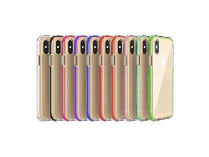 Spring Case gelové pouzdro s barevným rámem iPhone XS / iPhone X světle růžové