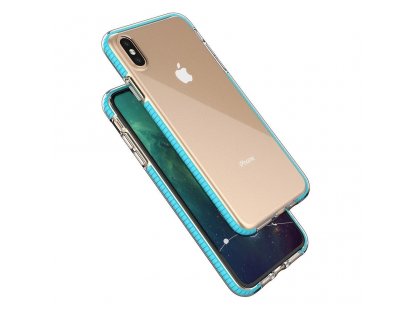 Spring Case gelové pouzdro s barevným rámem iPhone XS Max mátově zelené