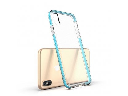 Spring Case gelové pouzdro s barevným rámem iPhone XS Max světle růžové