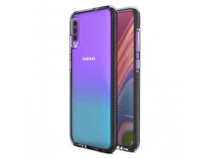Spring Case gelové pouzdro s barevným rámem Samsung Galaxy A70 černé
