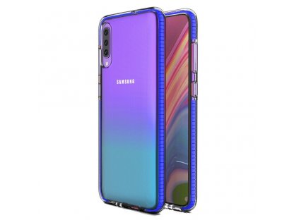 Spring Case gelové pouzdro s barevným rámem Samsung Galaxy A70 tmavě modré