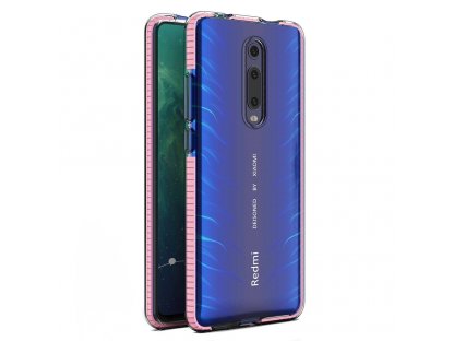 Spring Case gelové pouzdro s barevným rámem Xiaomi Mi 9T / Xiaomi Mi 9T Pro světle růžové