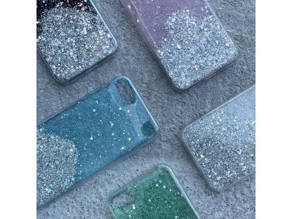 Star Glitter obal na mobil Xiaomi Poco M3 / Xiaomi Redmi 9T zelený