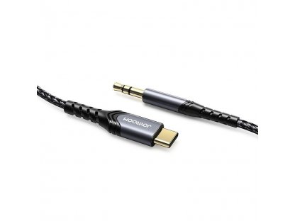 Stereo audio kabel AUX 3,5 mm mini jack - USB-C 2 m černý (SY-A03)