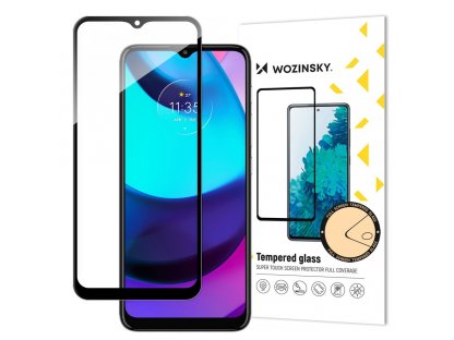 Super odolné Full Glue tvrzené sklo přes celou obrazovku s rámečkem Case Friendly pro Motorola Moto E20 - černé