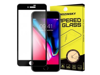 Super odolné tvrzené sklo Full Glue na celý displej s rámem Case Friendly iPhone 8 / 7 černé