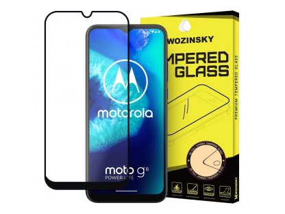 Super odolné tvrzené sklo Full Glue na celý displej s rámem Case Friendly Motorola Moto G8 Power Lite černé