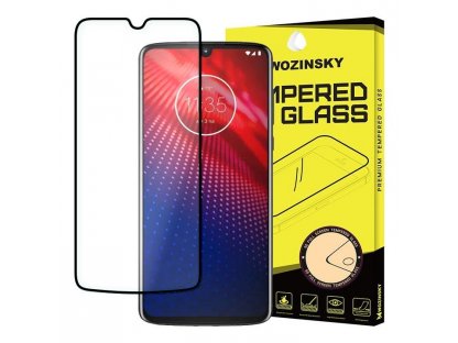 Super odolné tvrzené sklo Full Glue na celý displej s rámem Case Friendly Motorola Moto Z4 černé