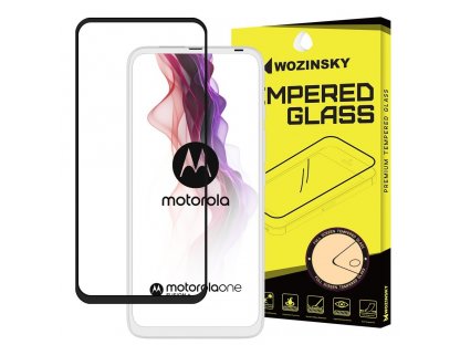 Super odolné tvrzené sklo Full Glue na celý displej s rámem Case Friendly Motorola One Fusion+ (Fusion Plus) černé