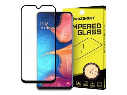 Super odolné tvrzené sklo Full Glue na celý displej s rámem Case Friendly Samsung Galaxy A20e černé