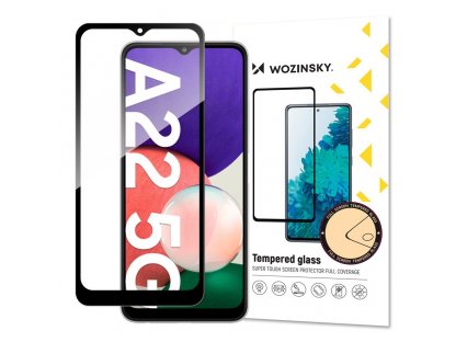 Superpevné tvrzené sklo Full Glue přes celou obrazovku s rámečkem Case Friendly pro Samsung Galaxy A22 5G - černé