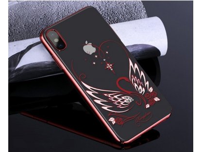 Swan Series pouzdro zdobené originálními krystaly Swarovski iPhone XS Max červené