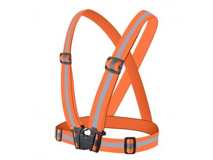 Reflexní postroj nastavitelná reflexní vesta na kolo motorka běh oranžová