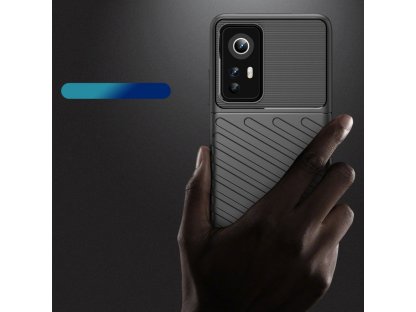 Thunder Case flexibilní pancéřový zadní kryt pro Xiaomi 12/12X černý