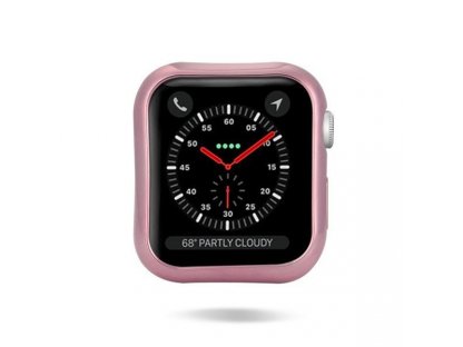 TPU Plating 2x gelové elastické pouzdro na Apple Watch 4 44mm růžové/průsvitné