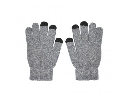 TRAINGLE šedé pánské rukavice pro dotykový displej