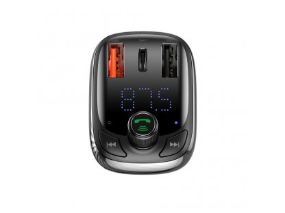 Transmiter FM Bluetooth 5.0 nabíječka do auta PPS Quick Charge QC4.0 Power Delivery USB Typ C / micro SD 5A 36W černá (CCTM-B01)