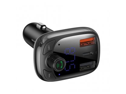 Transmiter FM Bluetooth 5.0 nabíječka do auta PPS Quick Charge QC4.0 Power Delivery USB Typ C / micro SD 5A 36W černá (CCTM-B01)