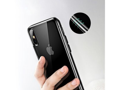 Transparent Key zesílené pouzdro s gelovým rámem iPhone XS Max černé (WIAPIPH65-QA01)