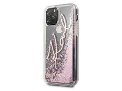 Třpytkové pouzdro pro iPhone 11 Pro Max růžově zlaté Glitter Signature