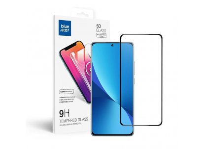 Tvrzené sklo Blue Star 5D pro XIAOMI 12 / 12X (vhodné pro lepení) - černé