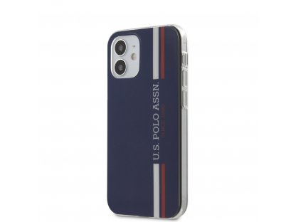 USHCP12SPCUSSNV U.S. Polo PC/TPU Tricolor Vertical Stripes Kryt pro iPhone 12 mini Navy