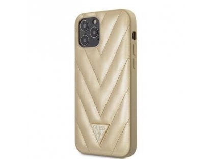 V Quilted Pouzdro pro iPhone 12 Pro Max zlaté