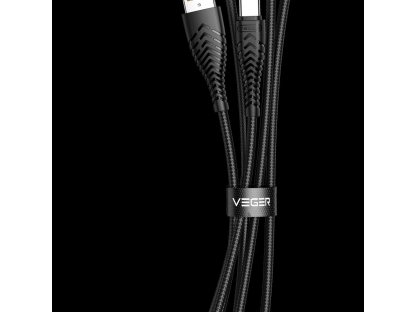 VEGER cable USB to Type C 2,4A 2,0 v104 V104 1,2m black