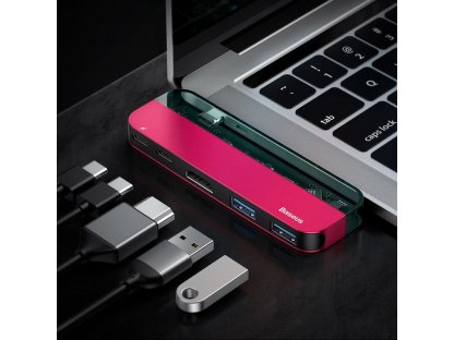 Vícefunkční HUB USB Typ C na USB Typ C PD (60W in) / USB Typ C (15W out) / HDMI 4K / 2x USB 3.0 šedý (CAHUB-TD0G)