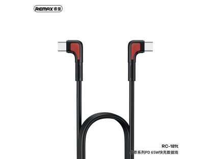 Vysokorychlostní kabel se standardem Power Delivery a duálním 90stupňovým konektorem USB-C / USB-C - černý