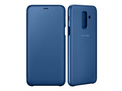 Wallet Cover pouzdro typu kniha s kapsou na karty Samsung Galaxy A6+ 2018 modré (EF-WA605CLEGWW)
