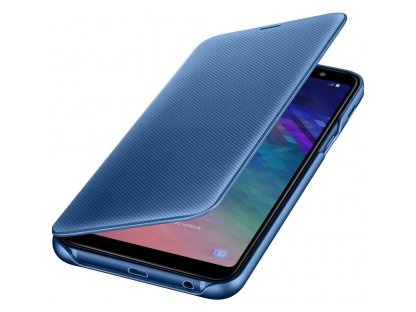 Wallet Cover pouzdro typu kniha s kapsou na karty Samsung Galaxy A6+ 2018 modré (EF-WA605CLEGWW)