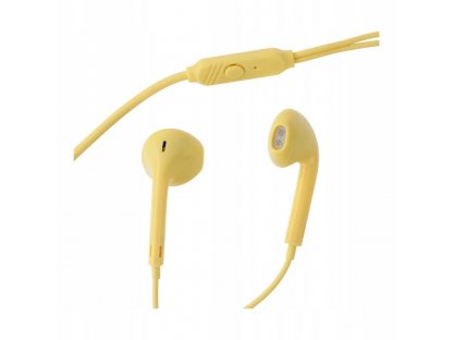 Drátová sluchátka s konektorem micro Jack 3,5 mm PA-E65 - žlutá