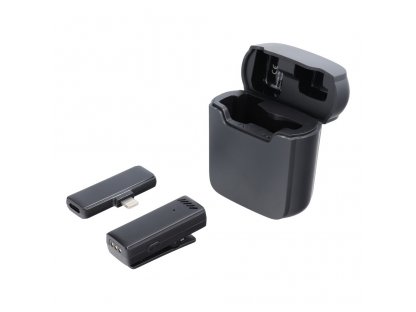 Bezdrátový mikrofon pro iPhone Lightning 8-pin s nabíjecím pouzdrem S11