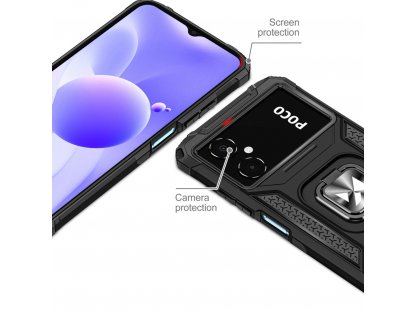 Wozinsky Ring Armor zadní kryt pro Xiaomi Redmi Note 11E / Redmi 10 5G / Redmi 10 Prime+ 5G / Poco M4 5G pancéřové pouzdro magnetický držák kroužek modrý